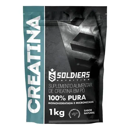 Creatina Monohidratada 1kg Soldiers Nutrition 100% Pura Importada Alta Performance Músculo Treino