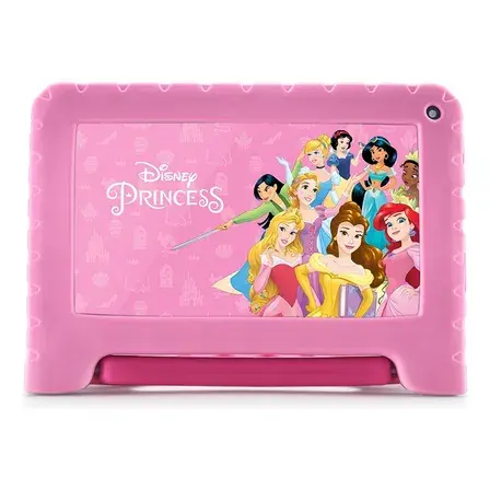 Tablet Infantil Princesas Com Controle Parental 4gb + 64gb 7  Wi-fi Android 13 Quad Core Multi - Nb418 Rosa