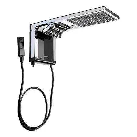 Chuveiro Lorenzetti Acqua Ultra Duo Elétrico De Parede Preto-cromado 7800w 220v 7.8 Kw