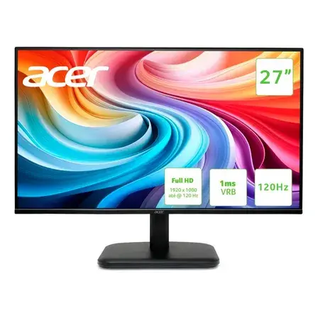 Monitor Acer Ek271 Gbi 27 Polegadas Ips 120hz Fhd Preto Preto