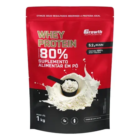 Whey Protein Concentrado 1kg Growth Supplements - Leite Em Pó