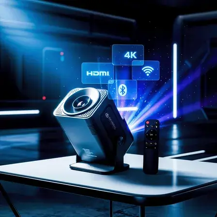 Projetor Smart Portátil Hy 320 Full Hd 4k Bluetooth Wifi Cor Android 11.0 5g Tv Cinema Em Casa Several Importados Preto 127/220v