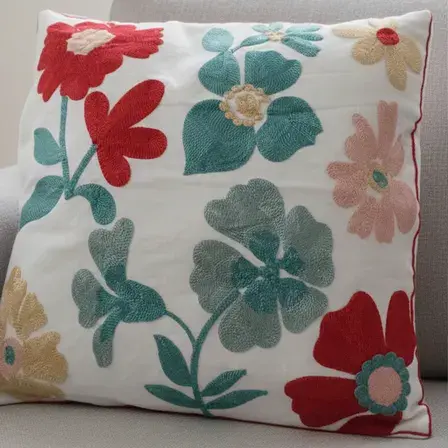 Almofada Alto Relevo Bordada 3d 45cm X 45 Cm Almofada+refil