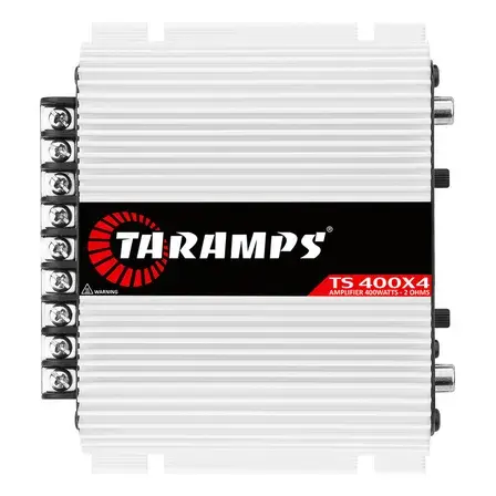 Modulo Taramps Ts400x4 Potencia De 400watts 2 Ohms Amplificador 400rms T400 4 Canais Som Automotivo 2 Ohms Rca Ts 400x4 Crossover Branco