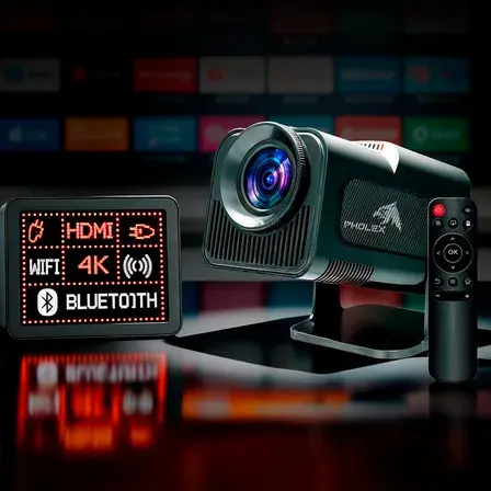 Projetor Hy 320 Smart Pholex Full Hd 4k Android 11 Wifi Bluetooth Mini Projetor Alta Luminosidade Home Theater Preto Imagem Nítida Som Potente 127/220v