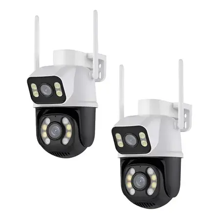 Kit 2 Câmera Wifi Externa A28 App Icsee Dupla Visão 3mp Prova Dágua Cor Branco