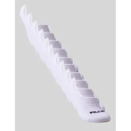 Kit 12x1 Meias Polo Wear Day By Day 39/43 Sapatilha Branco Logo 39/43