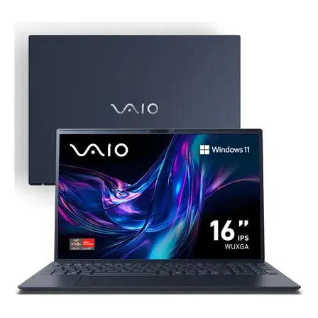 Notebook Vaio Fe16 Amd Ryzen 5-5625u Windows 11 Home 12gb Ram 512gb Ssd Wi-fi 6 Tela 16  Ips Wuxga Antirreflexo - Cinza Grafite Vjfe69f11x-b1221h - Permite Upgrade De Memória Ram E Ssd