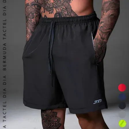 Bermuda Tectel Masculino Leve Fresca Bolsos Frontais