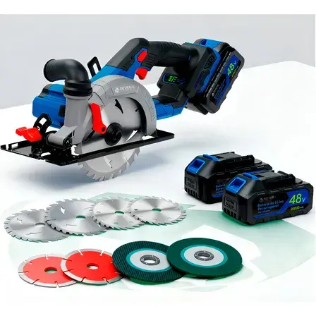 Serra Circular Profissional Several Importados 48v Brushless Com 2 Baterias Recarregáveis