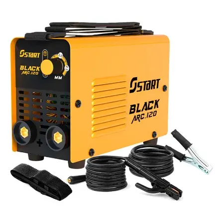 Máquina De Solda Inversora Elétrica Portátil Start Black Arc 120a Mma Eletrodo Tig Amarelo 220v