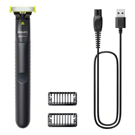 Aparador E Raspador Oneblade Com 2 Pentes, À Prova Dágua, Bivolt  Qp1424/10 Philips Preto 127/220v