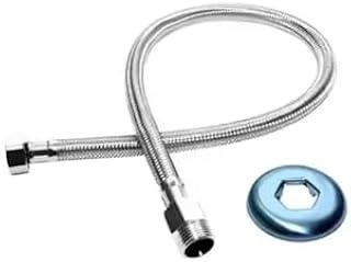 Mangueira Flexível em Aço Inox, 1/2 Polegada, com Acabamento Cromado (60 cm)