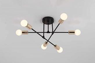 LUMINÁRIA LUSTRE PENDENTE SPUTNIK PARA 6 LÂMPADAS (Preto)