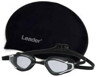 Kit Óculos de Natação Espelhado e Touca Antiembaçante com Proteção UV para Treinos e Lazer