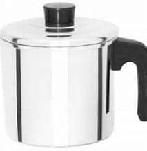 CANECAO C/ORLA C/TAMPA CABO BAQ. Nº12 - LEITEIRA EM ALUMINIO COM CABO DE BAQUELITE - FERVIDOR EM ALUINIO