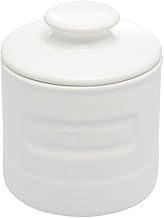 WOLFF - Manteigueira Francesa de Cerâmica com Tampa Branca Matte 8cm x 8cm x 9cm