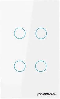 NOVADIGITAL Interruptor Wifi Touch Led 4 Botões Smart Google Home Alexa com 11.88% de desconto por R$ 74,90 na amazon