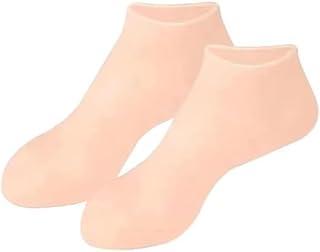 Par de Meia de Silicone Hidratante e Esfoliante – Tratamento Intensivo para Calcanhar Rachado e Pés Ressecados (Rosa)
