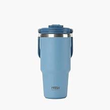 TYESO - Garrafa térmica de Grande Capacidade 1050ml, Copo Térmico Inox com Alça Dobrável, adequada para Esportes, Viagens, Escola e Uso Diário.(Azul)