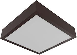 Plafon de Sobrepor 40x40cm em Aço e Acrílico, Bivolt, 4xE27, Ideal para Salas e Cozinhas (Marrom)