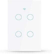 Avant Neo Interruptor Inteligente Wi-Fi Branco 4 Botões 2.4 GHz Smart Touch Bivolt Compatível com Alexa, Google Home, Tuya Neutro Paralelo Virtual