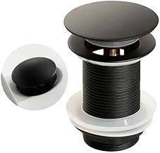 Válvula Click Luxo Aço Inox 304 Cuba Pia Banheiro Lavabo 7/8 Ralo Cor Preta - Brinovar