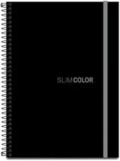 CADERNO UNIV 80FL 1X1 ESPIRAL CAPA PP PRETO