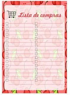 Bloco de notas lista de compras com imã de geladeira frutas A6 anotação (cereja)