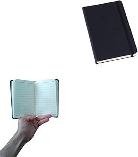 Caderno Pequeno A6 Bolso 10x15 Com Pauta 80 Folhas Caderneta de Anotações Capa Emborrachada Bloco de notas (preto)