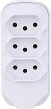 Adaptador de Tomada Benjamim Bivolt 03 saídas 10A 250v Branco Multiplicador de Tomadas Multiuso Resistente
