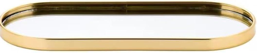 Bandeja Decorativa com Espelho Multiuso Oval Espelhada Decoração Sala Mesa Premium