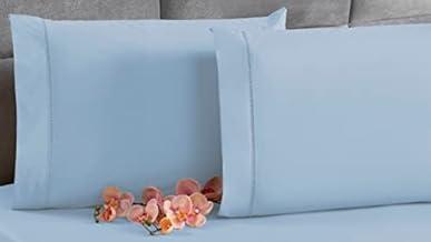 2 Fronha Avulsa Percal 200 Fios Algodão Ponto Palito Azul