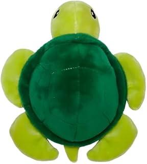 Brinquedo Pelúcia Interativo para Cães Tartaruga Verde 16cm, com Apito Squeaker Sonoro | Macio, Seguro com Olhos Bordados | Anti-Tédio | Pequeno e Médio Porte