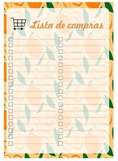 Bloco de notas lista de compras com imã de geladeira frutas A6 anotação (pessego)