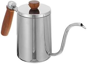 Chaleira Bico de Ganso, Chaleira Inox, Chaleira Pescoço de Ganso, Cabo de Madeira 600 ml (Prata)