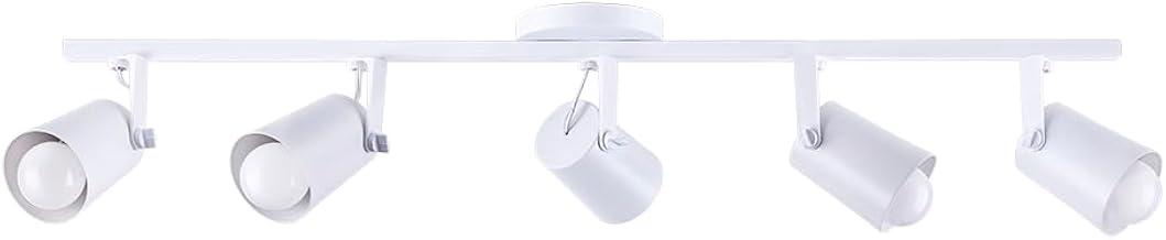 Spot Sobrepor Luminária de Teto Direcionável Fokus Trilho 05 Lâmpadas E27 Moderno Bivolt (Branco)