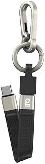 Geonav Cabo USB-C para USB-C 4.0 em TPE Flexível de 13 cm com chaveiro mosquetão para carregamento e transferência de dados, UCC11SHBK, Preto