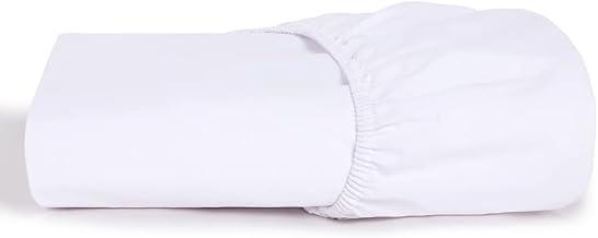 Lençol Avulso Queen com Elástico 100% Algodão Percal - 200 Fios - Toque de Lençol de Hotel Macio - (Queen, Branco)