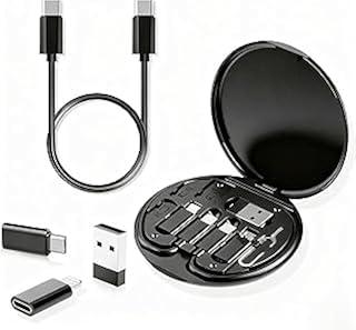 Kit Adaptador USB Multifuncional, Cabo de Carregamento e Transferência de Dados com Conectores USB-C, Micro USB, Conversão Tipo A para Tipo C
