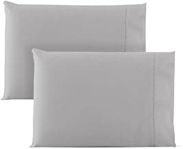 2 Fronha Avulsa Percal 200 Fios Algodão Ponto Palito Cinza