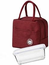 Pote Hermético de Vidro + Lancheira Térmica – Marmita Térmica, Fitness e Lancheira, Design Prático e Seguro, Mantém os Alimentos Frescos e Organizados, Perfeito para Uso Diário e Viagens. (Vinho)