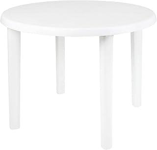 Mor - Mesa Plástica Desmontável Redonda Branca