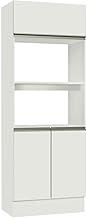 Madesa Torre Quente Para 2 Fornos Smart 100% MDF - Branco - 195cm Altura x 70cm Largura x 47cm Profundidade
