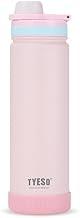 TYESO - Garrafa Térmica de 600ml em Tamanho adequado para Crianças, Copo Térmico com Alça Dobrável e Tampa, Garrafa Térmica Infantil adequada para Esportes, Viagens, Escola e Uso Diário.(Rosa)