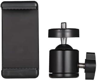 Kit Cabeça de Bola com Suporte para Celular 360º Tripé Rosca 1/4 Ring Light