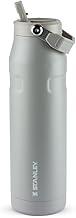 Stanley - Garrafa de Água Aerolight Ice Flow Flip Straw, Canudo Integrado, Abertura Grande, Aço Inoxidável Leve, 1.1 L, Ash