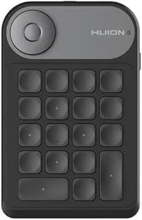 HUION Teclado remoto Mini Keydial K20 Express para exibição de caneta e tablet de desenho teclado de atalho com uma mão com 18 teclas e mostrador personalizáveis para animação design