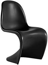 Loft7, Cadeira Design Panton Curve acabamento fosco em ABS Sala de Jantar Cozinha Bar Cafeteria, Preto