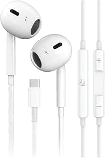 Fones de ouvido USB-C Compatível iPhone 16/15 Pro Max Plus, tipo C, com fio, microfone e controle remoto, para iPhone 16/15 Pro, iPad Pro, Galaxy S23/S22/S21/Ultra Note